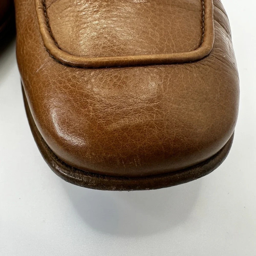 Gravati For Neiman Marcus Italian Brown Leather Penny Loafer Slip On Shoe 10.5 M